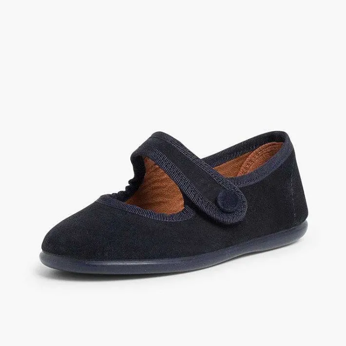 Pisamonas Mary Janes>Girls Suede Loop Fasteners Mary Jane Shoes