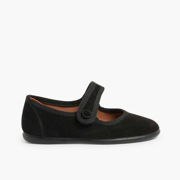 Pisamonas Mary Janes>Girls Suede Loop Fasteners Mary Jane Shoes