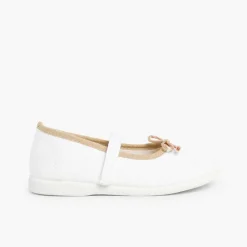 Pisamonas Mary Janes>Girls Thin Loop Fasteners Mary Janes With Ribbon