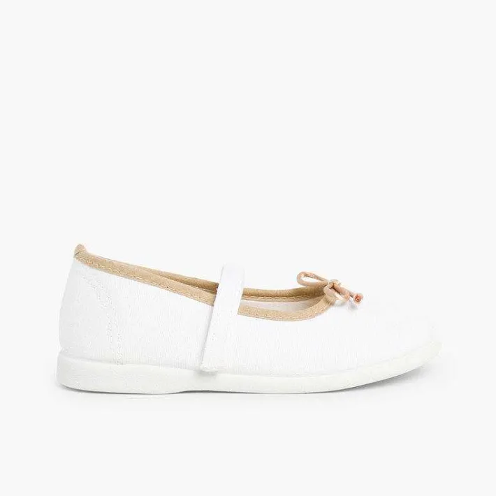 Pisamonas Mary Janes>Girls Thin Loop Fasteners Mary Janes With Ribbon