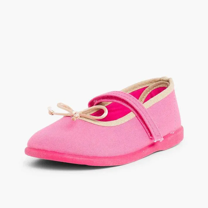 Pisamonas Mary Janes>Girls Thin Loop Fasteners Mary Janes With Ribbon