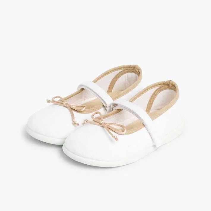 Pisamonas Mary Janes>Girls Thin Loop Fasteners Mary Janes With Ribbon