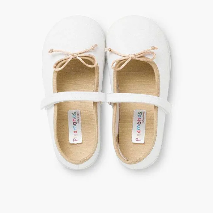 Pisamonas Mary Janes>Girls Thin Loop Fasteners Mary Janes With Ribbon
