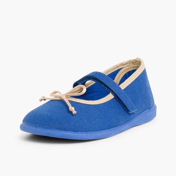 Pisamonas Mary Janes>Girls Thin Loop Fasteners Mary Janes With Ribbon