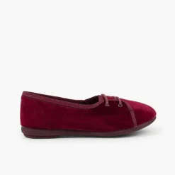 Pisamonas Brogues And Bluchers>Girls Velvet Court-Style Bluchers