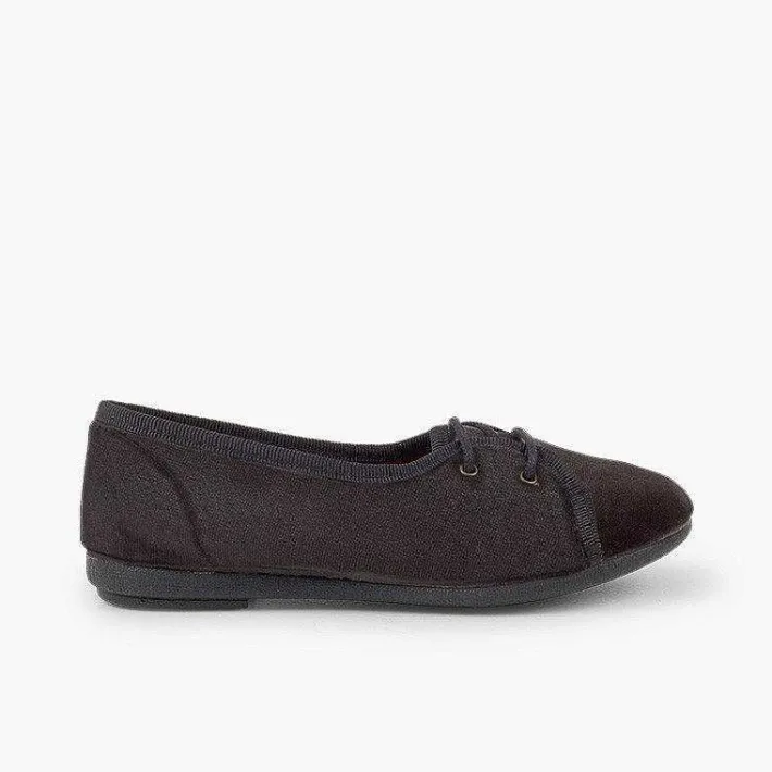 Pisamonas Brogues And Bluchers>Girls Velvet Court-Style Bluchers