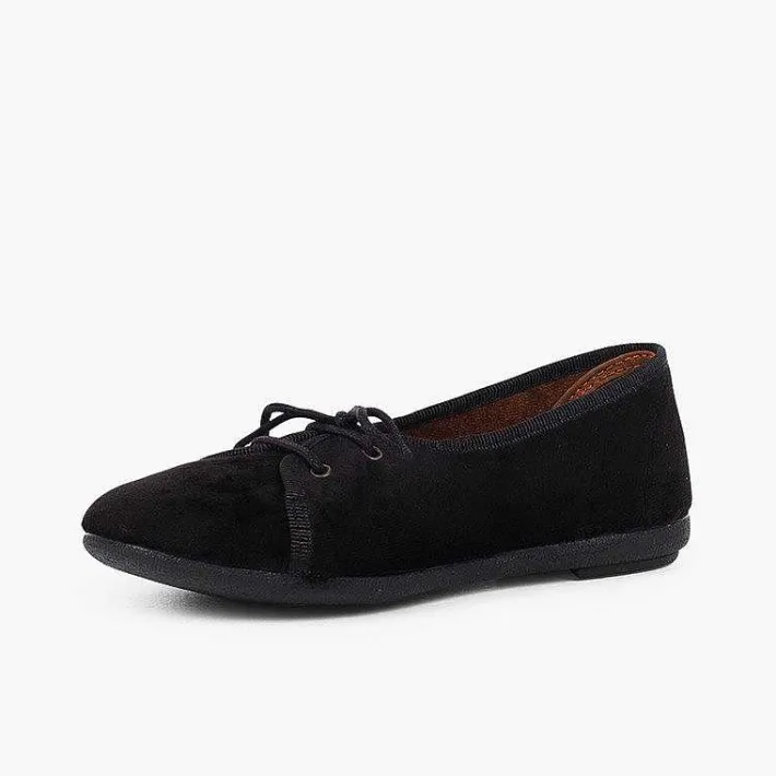 Pisamonas Brogues And Bluchers>Girls Velvet Court-Style Bluchers