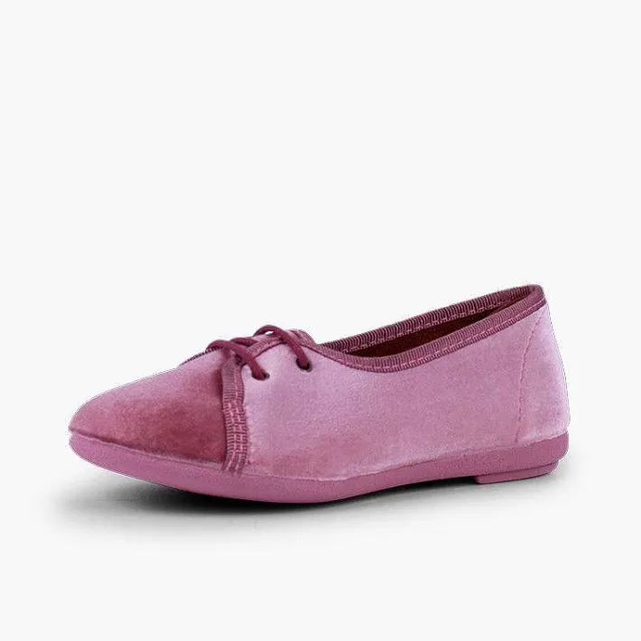 Pisamonas Brogues And Bluchers>Girls Velvet Court-Style Bluchers