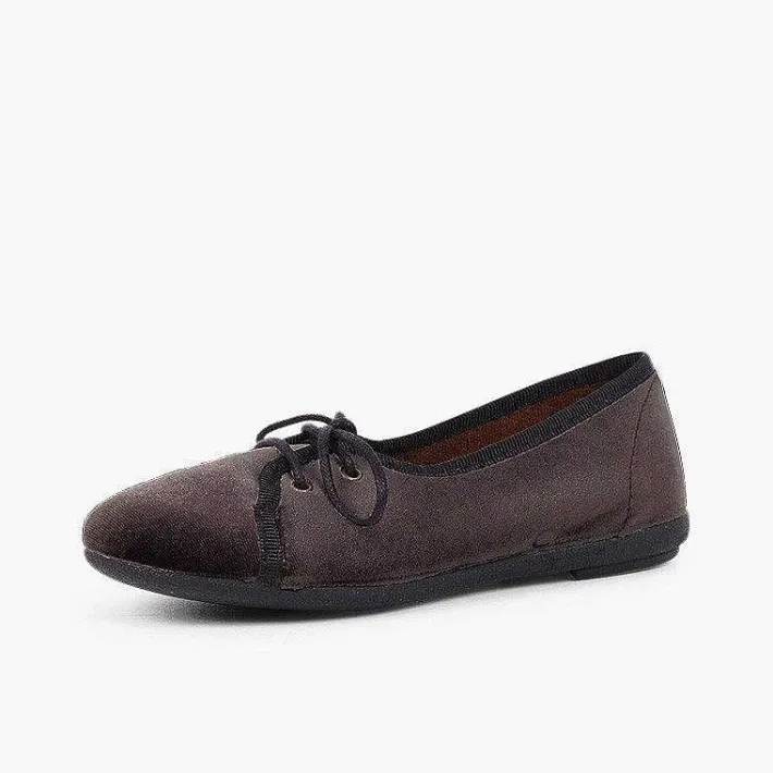 Pisamonas Brogues And Bluchers>Girls Velvet Court-Style Bluchers