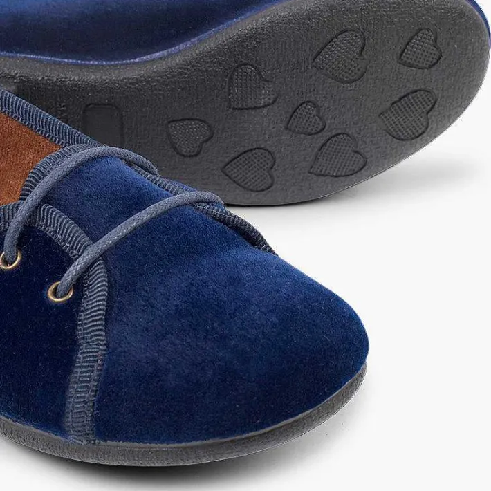 Pisamonas Brogues And Bluchers>Girls Velvet Court-Style Bluchers