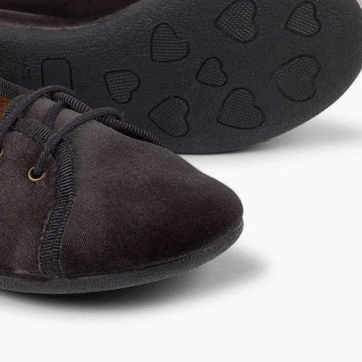 Pisamonas Brogues And Bluchers>Girls Velvet Court-Style Bluchers