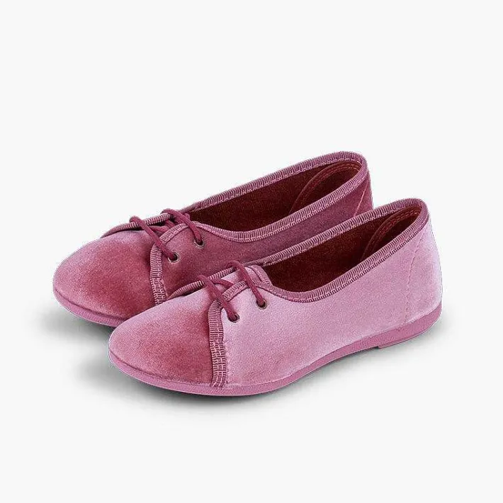 Pisamonas Brogues And Bluchers>Girls Velvet Court-Style Bluchers