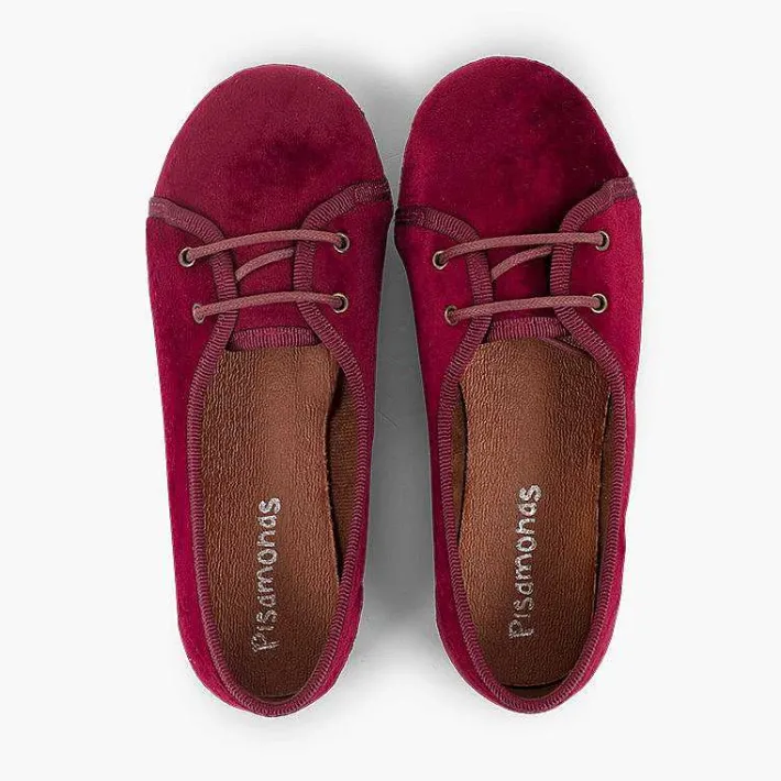 Pisamonas Brogues And Bluchers>Girls Velvet Court-Style Bluchers