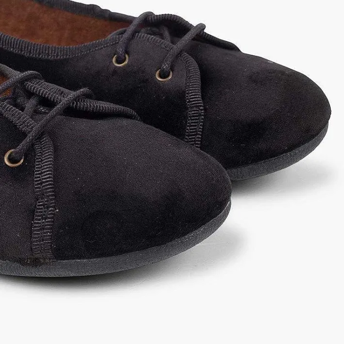 Pisamonas Brogues And Bluchers>Girls Velvet Court-Style Bluchers