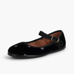 Pisamonas Mary Janes>Girls' Velvet Low-Vamp Mary Janes Little Stars