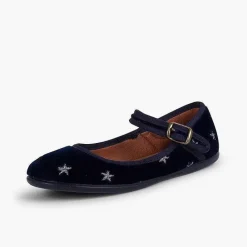 Pisamonas Mary Janes>Girls' Velvet Low-Vamp Mary Janes Little Stars