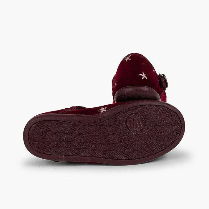 Pisamonas Mary Janes>Girls' Velvet Low-Vamp Mary Janes Little Stars