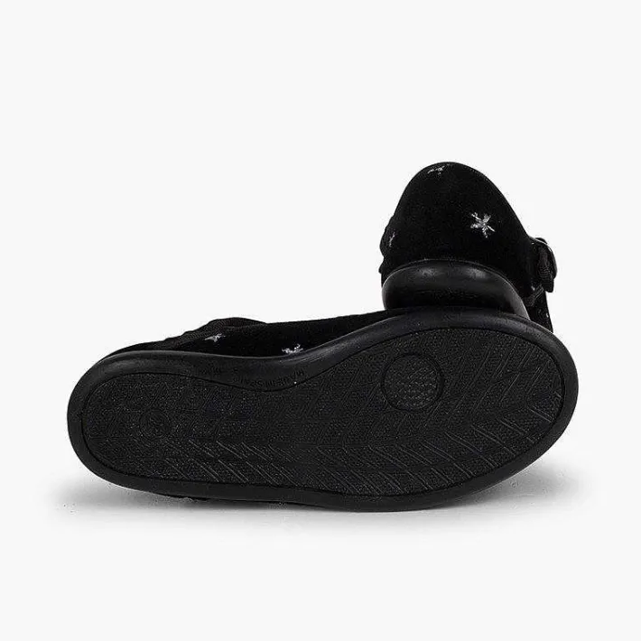 Pisamonas Mary Janes>Girls' Velvet Low-Vamp Mary Janes Little Stars