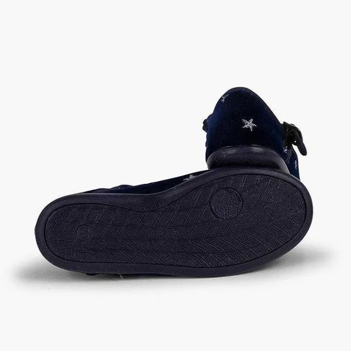 Pisamonas Mary Janes>Girls' Velvet Low-Vamp Mary Janes Little Stars