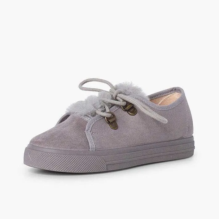 Pisamonas Trainers>Girl'S Wide Sole Sneakers Faux Fur