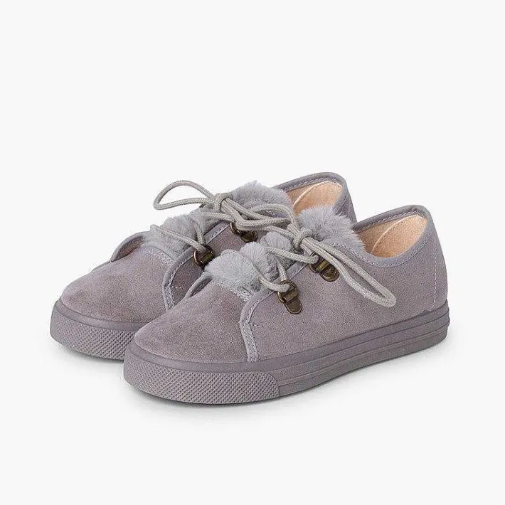 Pisamonas Trainers>Girl'S Wide Sole Sneakers Faux Fur