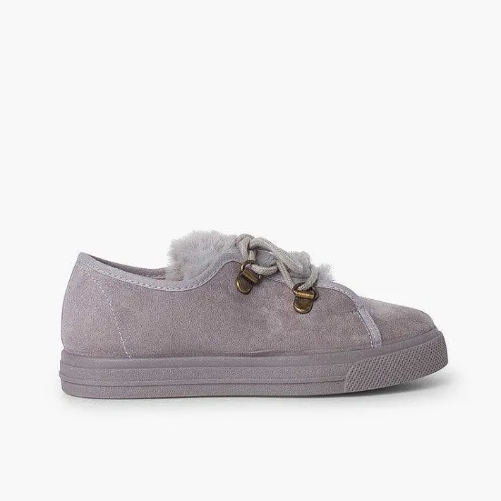 Pisamonas Trainers>Girl'S Wide Sole Sneakers Faux Fur