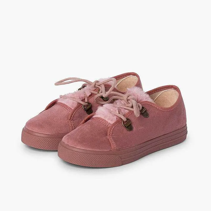 Pisamonas Trainers>Girl'S Wide Sole Sneakers Faux Fur