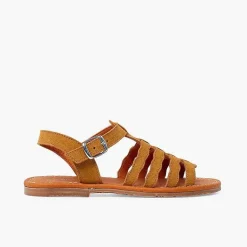 Pisamonas Sandals>Gladiator Suede Sandals With Buckle Closure