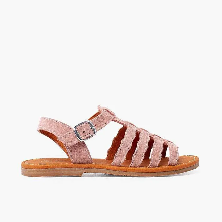 Pisamonas Sandals>Gladiator Suede Sandals With Buckle Closure