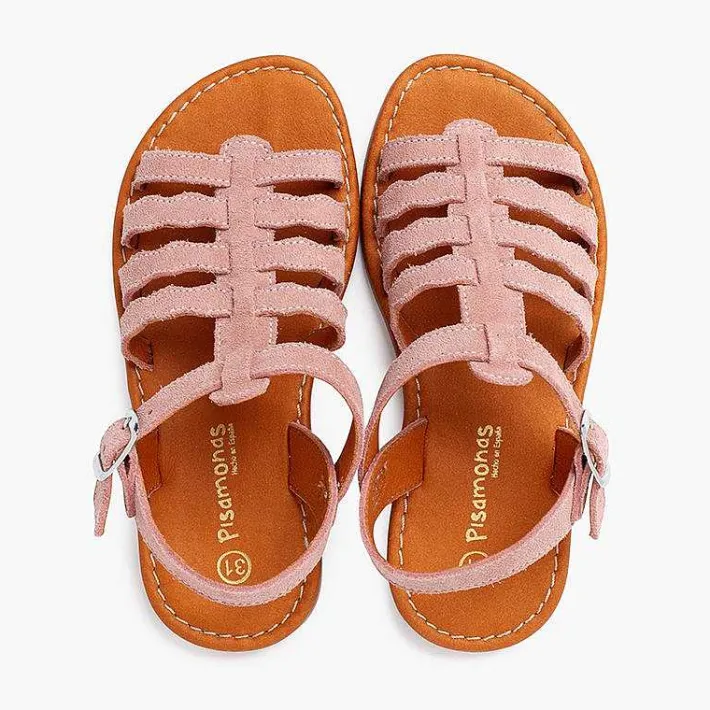Pisamonas Sandals>Gladiator Suede Sandals With Buckle Closure