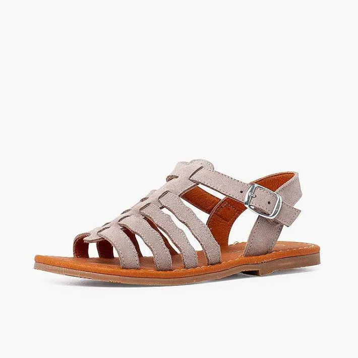 Pisamonas Sandals>Gladiator Suede Sandals With Buckle Closure