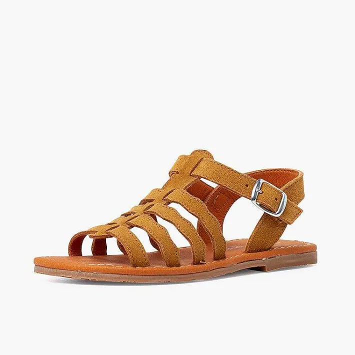 Pisamonas Sandals>Gladiator Suede Sandals With Buckle Closure