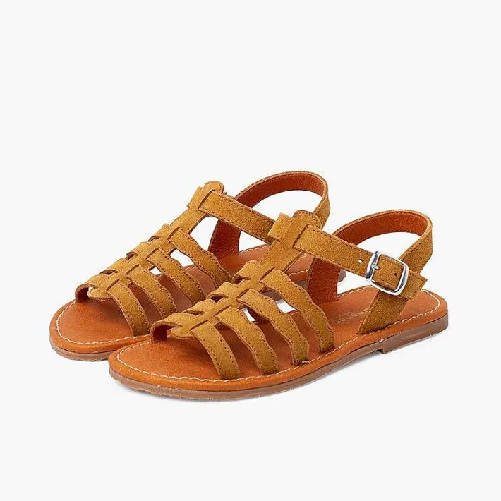 Pisamonas Sandals>Gladiator Suede Sandals With Buckle Closure
