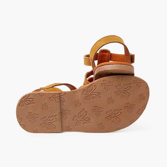 Pisamonas Sandals>Gladiator Suede Sandals With Buckle Closure