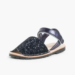 Pisamonas Avarcas Menorcan Sandals>Glitter Menorcan Sandals With Loop Fasteners Fastening
