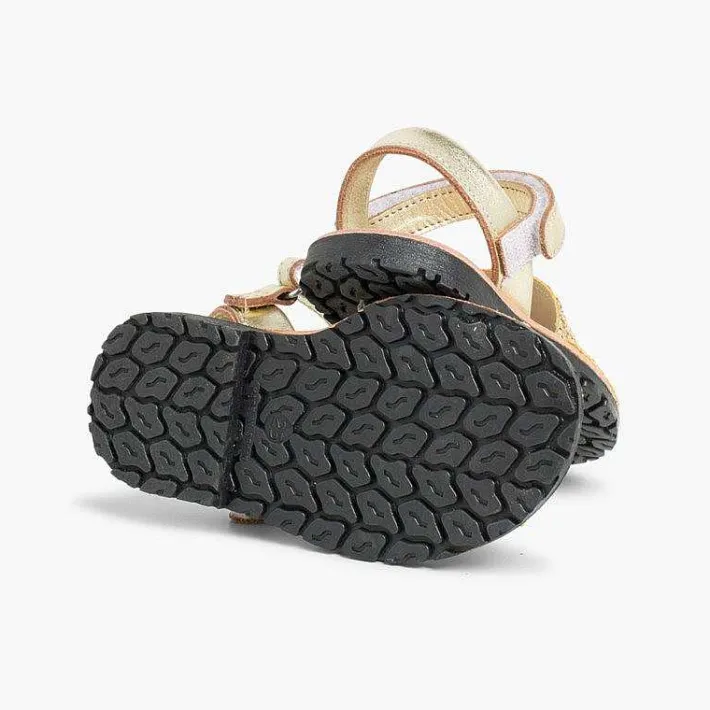 Pisamonas Avarcas Menorcan Sandals>Glitter Menorcan Sandals With Loop Fasteners Fastening