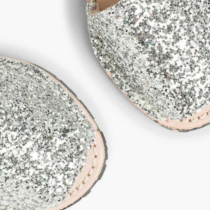 Pisamonas Avarcas Menorcan Sandals>Glitter Menorcan Sandals With Loop Fasteners Fastening