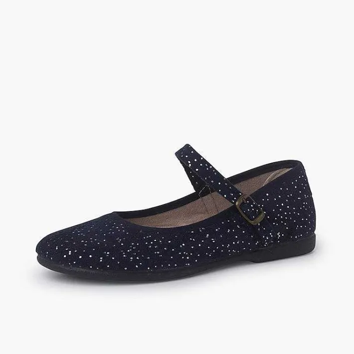 Pisamonas Mary Janes>Glittered Mary Janes With Buckle Fastening