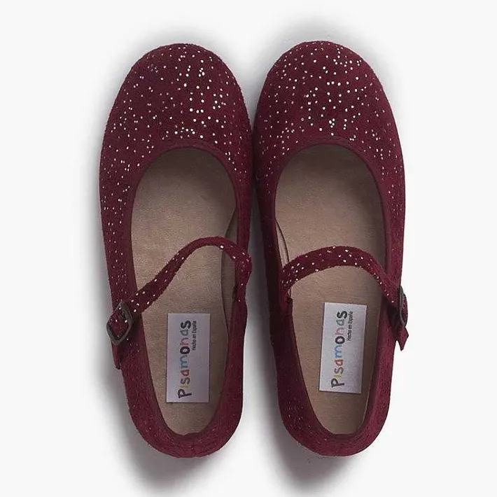 Pisamonas Mary Janes>Glittered Mary Janes With Buckle Fastening