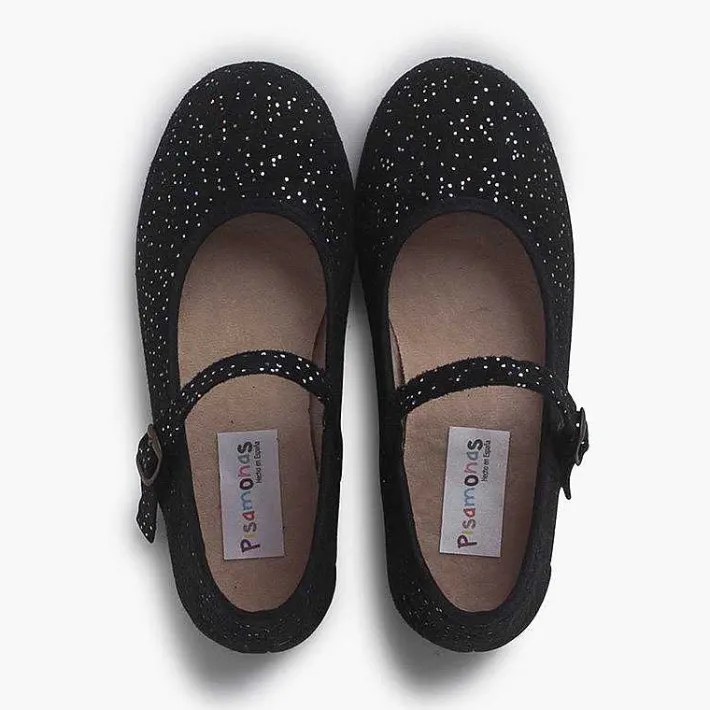 Pisamonas Mary Janes>Glittered Mary Janes With Buckle Fastening