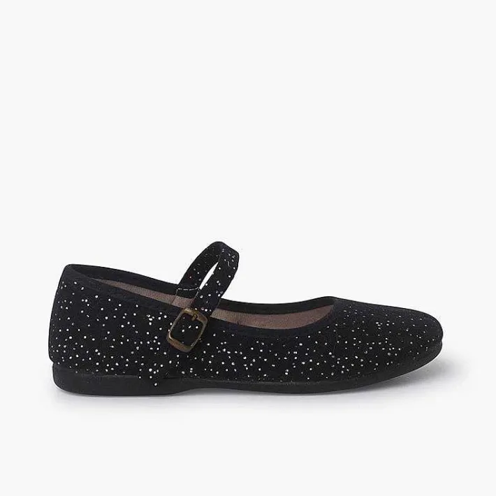 Pisamonas Mary Janes>Glittered Mary Janes With Buckle Fastening