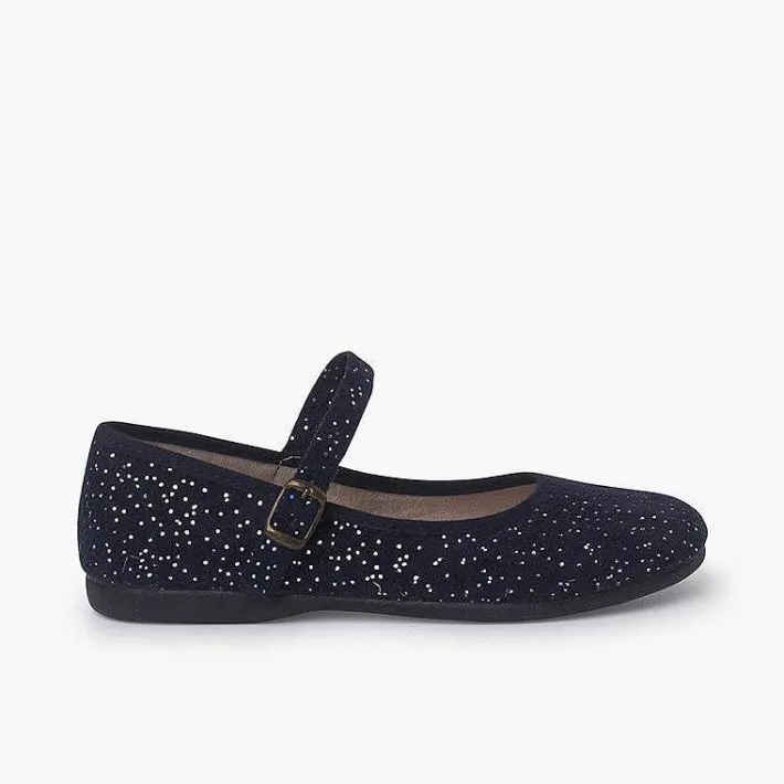 Pisamonas Mary Janes>Glittered Mary Janes With Buckle Fastening