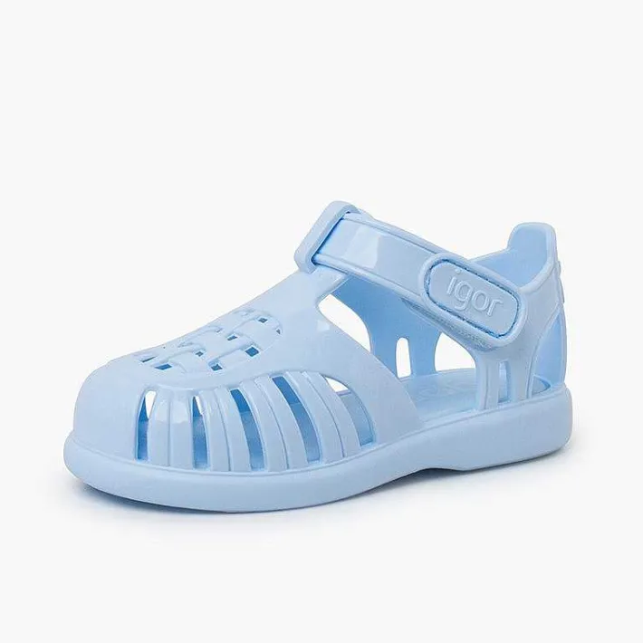Pisamonas Jelly Sandals And Beachwear>Glossy Jelly Sandals Adhesive Strap