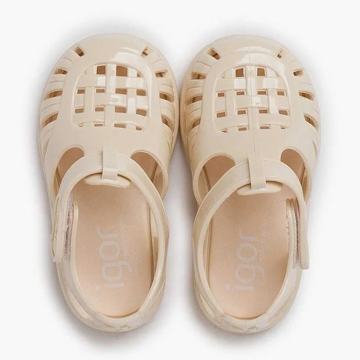 Pisamonas Jelly Sandals And Beachwear>Glossy Jelly Sandals Adhesive Strap