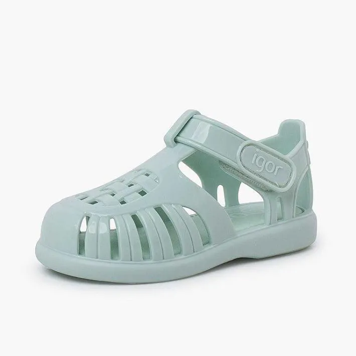 Pisamonas Jelly Sandals And Beachwear>Glossy Jelly Sandals Adhesive Strap