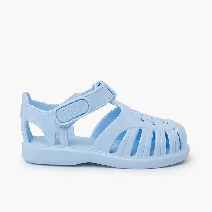 Pisamonas Jelly Sandals And Beachwear>Glossy Jelly Sandals Adhesive Strap