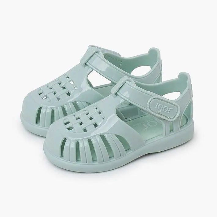 Pisamonas Jelly Sandals And Beachwear>Glossy Jelly Sandals Adhesive Strap