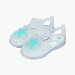Pisamonas Jelly Sandals And Beachwear>Jelly Shoes With Loop Fasteners And A Starfish