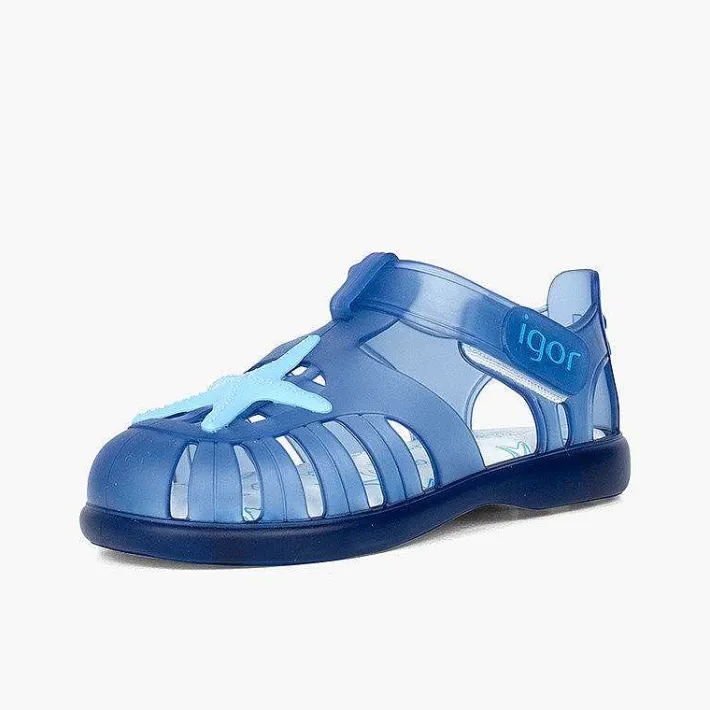 Pisamonas Jelly Sandals And Beachwear>Jelly Shoes With Loop Fasteners And A Starfish