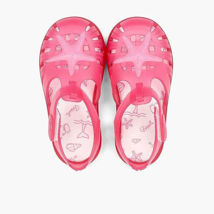 Pisamonas Jelly Sandals And Beachwear>Jelly Shoes With Loop Fasteners And A Starfish
